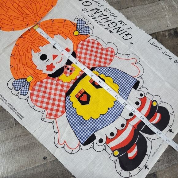 Vintage DIY Fabric Panel Gingham Girl Rag Doll - Picture 6 of 6
